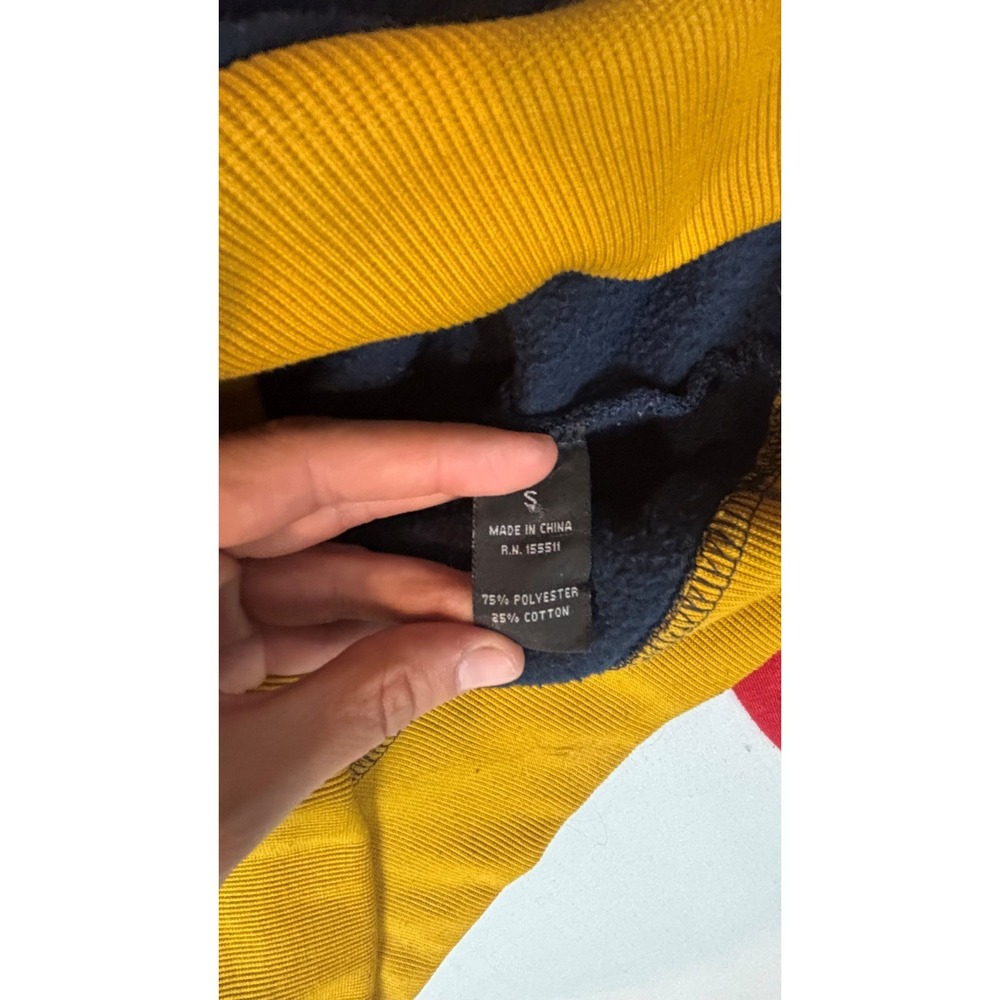 Aeropostale Hoodie Colorblock Blue Yellow‎ Red Green AERO Logo Pullover Sz S - Picture 8 of 14